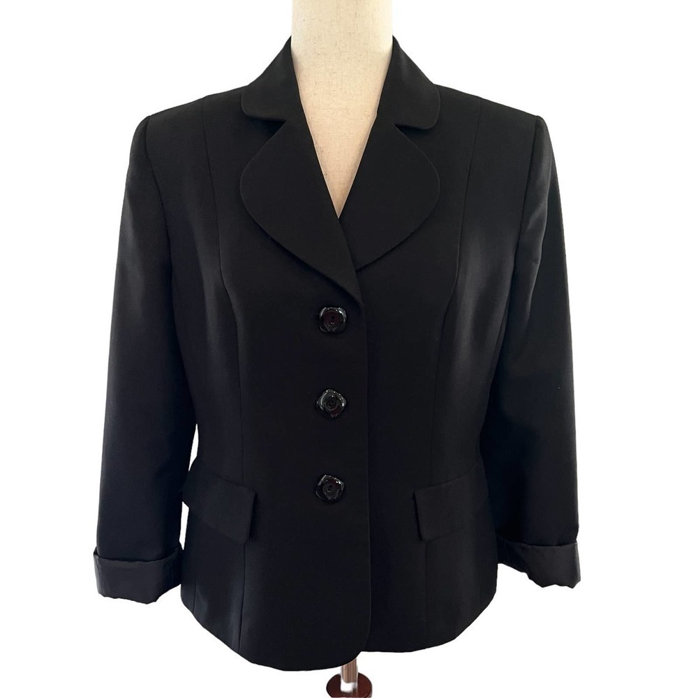 LE SUIT SEPARATES SINGLE BREASTED 3-BUTTON JACKET BLACK 10P PETITE NEW W/OUT TAG